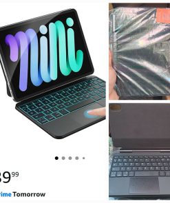 for iPad mini 7 (A17 Pro, 2024) & Mini 6 (2021) Case with Keyboard, 11-Color Backlit with Smart Trackpad, Magic-Style Keyboard Case for iPad mini 7th 6th Gen 8.3-inch, Black