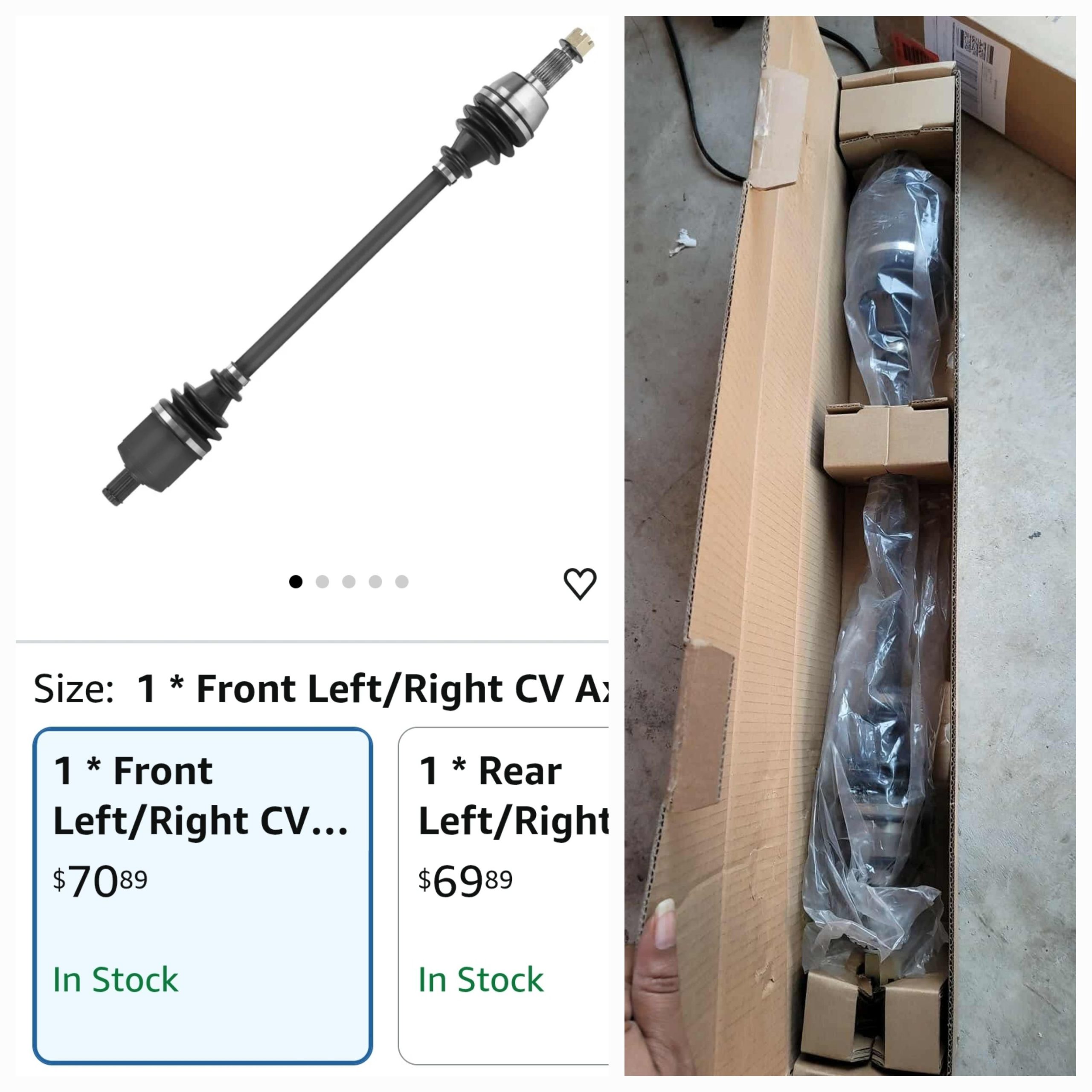 Front Left/Right CV Axle Shaft Fits for Polaris RZR 4 800/ RZR S 800 Ranger 570 900 1000 Crew XP 2009 2010 2011 2012 2013 2014 2015 2016 2017 2018 2019 2020, Replace for 1332637, 1 Front Axle - Image 2