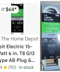 Electric Hybrid All-In-One U-Bend G13 (Medium Bi-Pin) LED Bulb Cool White 2 ft. U-BEND LED LAMP with 6 inch Leg Spacing
