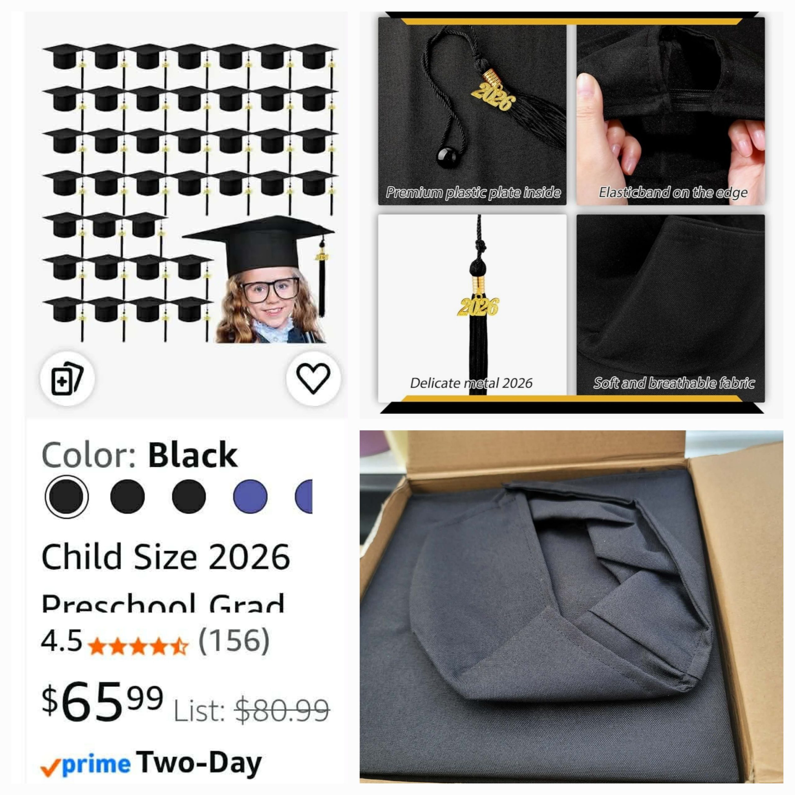 34 Child Size Preschool Grad Caps Bulk Kindergarten Graduation Cap Grad Hats with Metal Tassel for Preschool - Image 4