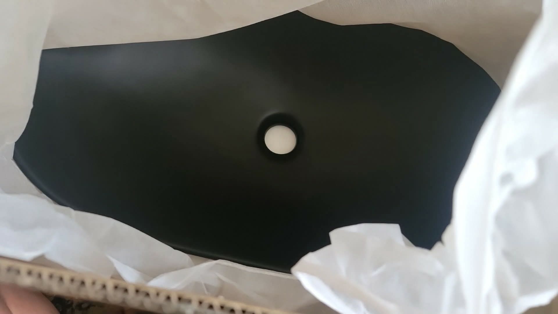 24.5'' X 13.8'' Large Matte Black Oval Vessel Sink with Pop Up Drain,Boat Shape Bathroom Vessel Sink,Bathroom Sinks Above Counter,Matte Black Ceramic Vessel Sinks for Bathrooms (Large) - Image 3