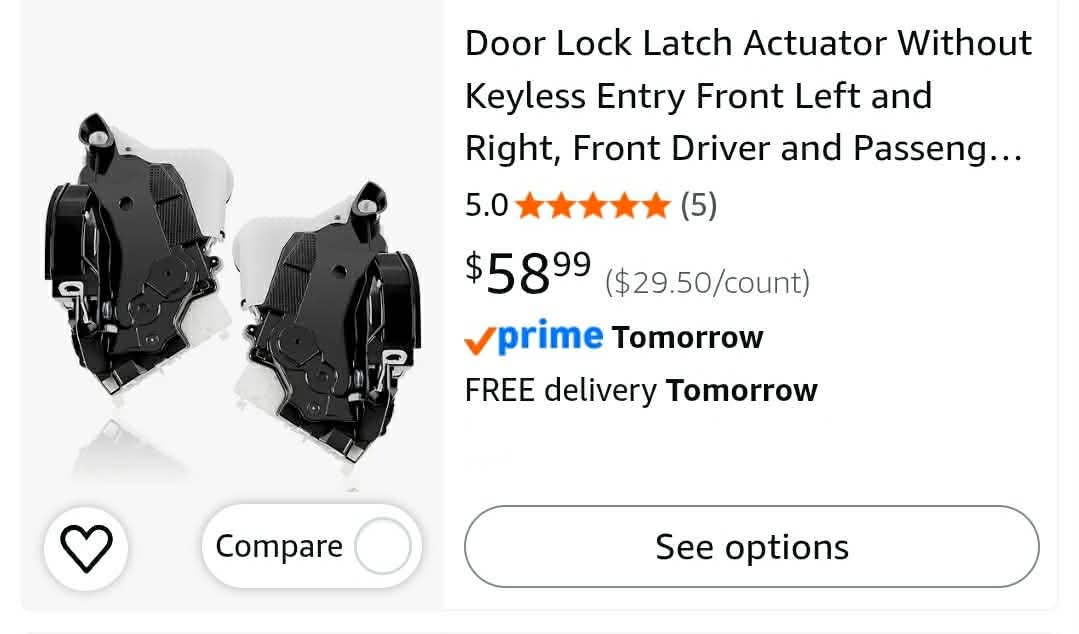 Door Lock Latch Actuator Without Keyless Entry Front Left and Right, Front Driver and Passenger Side, Compatible with 2005-2015 Toyota Tacoma, Replaces 6903004030 6904004030 - Image 3