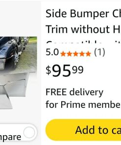 Alternative view of Side Bumper Chrome Trim without Hole Compatible with Volvo 2018+ Volvo VNL 1 Pair Of Right Passenger & Left Driver Side Bumper Extension Corners Chrome Trim