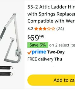 Alternative view of 55-2 Attic Ladder Hinge Arms with Springs Replacement Kit Compatible with Werner Mk5, WU2210, W2208, W2210 Attic Ladders Parts, Fits for Werner Attic Ladders Manufactured After 2010