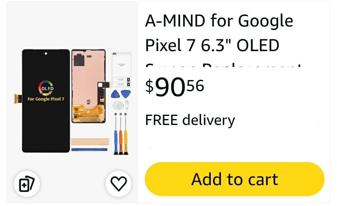 for Google Pixel 7 6.3" OLED Screen Replacement with Frame (Fingerprint Cable Transfer Required) Display Assembly with Touch Digitizer Repair Tools Kit GVU6C GQML3 GO3Z5 - Image 2