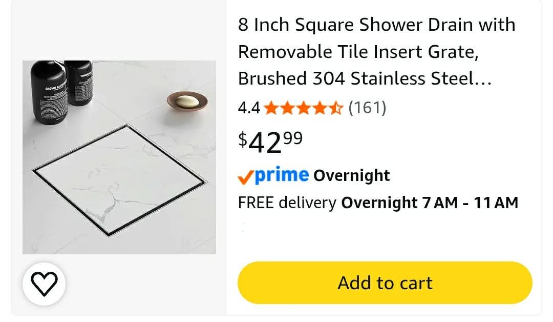 8 Inch Square Shower Drain with Removable Tile Insert Grate, Brushed 304 Stainless Steel Square Shower Floor Drain, Includes Hair Strainer, CUPC Certified - Image 13