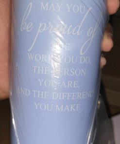 Alternative view of Employee Appreciation Gifts for Women May You Be Proud 20 oz Tumbler Cup with Keychain Blue Rainbow Makeup Bag Boho Thank You Gift