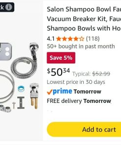 Alternative view of Salon Shampoo Bowl Faucet Vacuum Breaker Kit, Faucets for Shampoo Bowls with Hose and Sprayer Replacement Part, Hair Salon Faucet Sprayer Hose Set