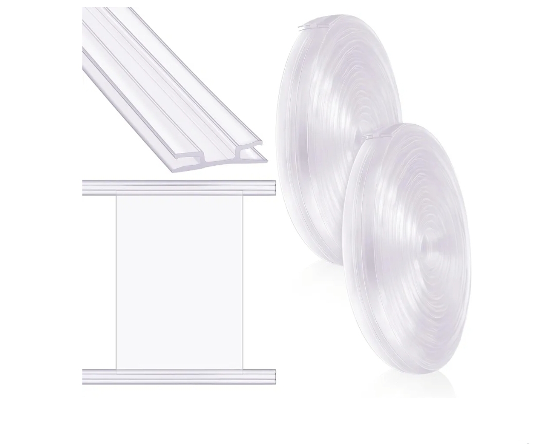 2 Set 75 Feet Foldable Plastic Track for Flexible Plastic Letters Soft Letter Board Track for Letters Poster (Clear)