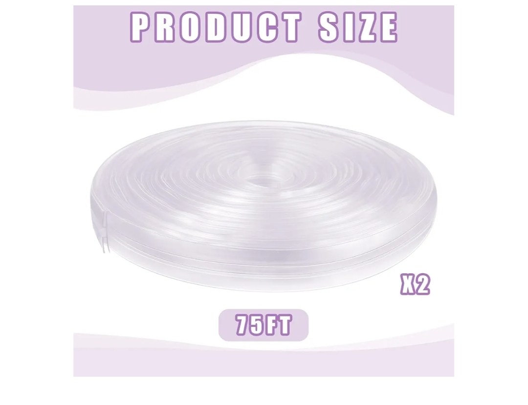 2 Set 75 Feet Foldable Plastic Track for Flexible Plastic Letters Soft Letter Board Track for Letters Poster (Clear) - Image 3