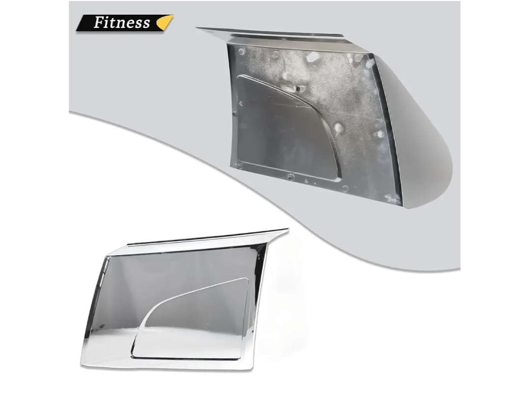 Side Bumper Chrome Trim without Hole Compatible with Volvo 2018+ Volvo VNL 1 Pair Of Right Passenger & Left Driver Side Bumper Extension Corners Chrome Trim - Image 6