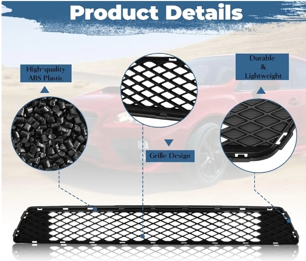 Front Bumper Lower Grille Compatible with Subaru WRX 2015 Automotive Grille Front Bumper Lower Grill Guard, Gloss Black - Image 3