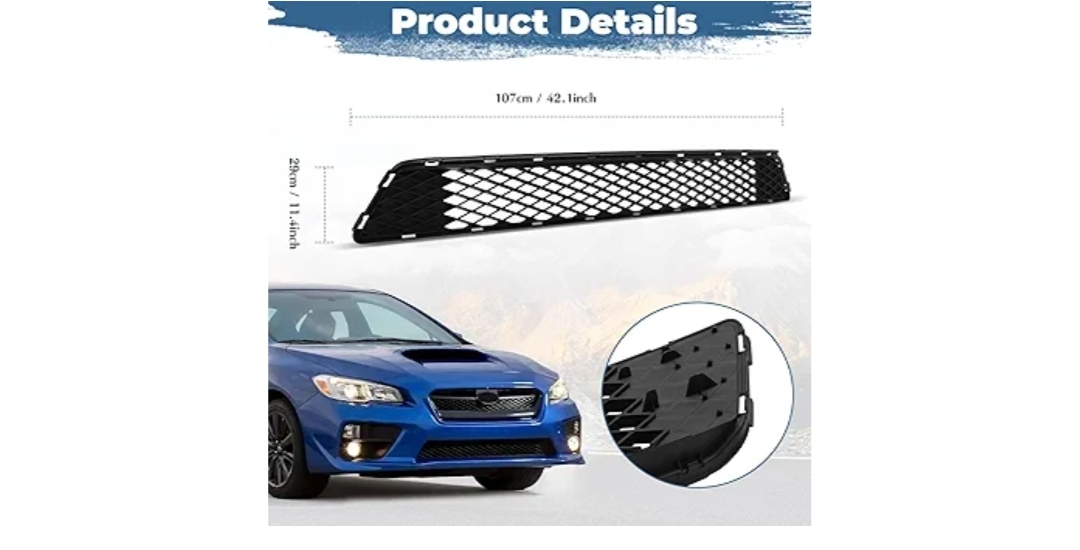 Front Bumper Lower Grille Compatible with Subaru WRX 2015 Automotive Grille Front Bumper Lower Grill Guard, Gloss Black - Image 4