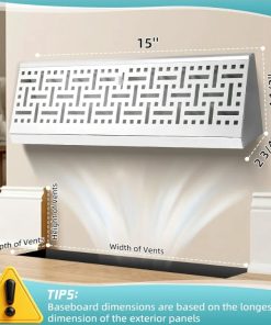 Alternative view of New 4 Pack 15 Inch Baseboard Register - RoundFlow Design for Maximum Air Flow - Smooth-Glide Air Adjust Lever - Heavy Duty Rust-Proof Steel - Tool-Free Easy Installation  15 Inch Baseboard Register