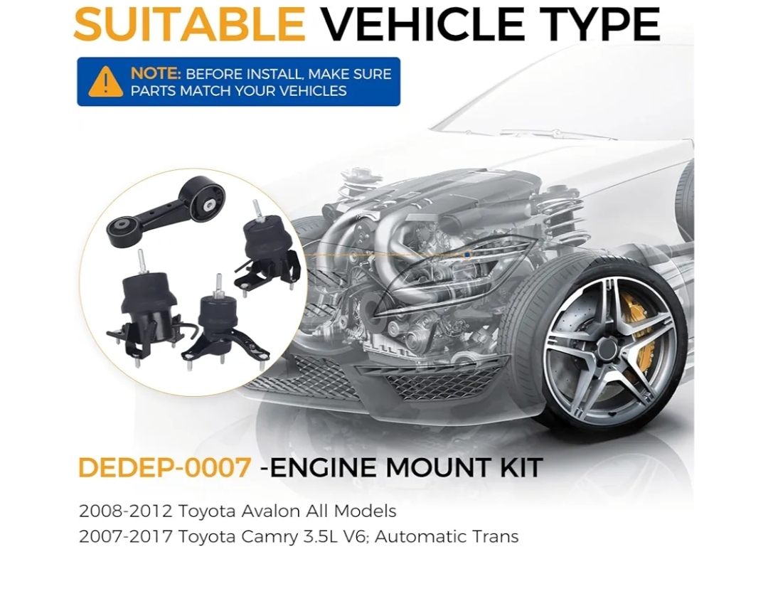 4PCS Engine Motor Mount Kit Fit for 2008-2012 Toyota Avalon, 2007-2017 Camry 3.5L V6; Automatic Trans,Replace #A4259 A4288 A42017HY A62036HY - Image 5