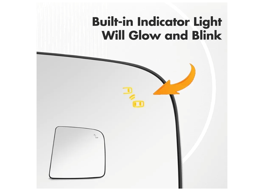 Compatible with 2016-2019 Nissan Titan Mirror Glass Passenger Side - Replacement Tow Mirrors with Blind Spot Detection System, Power Heated, Chrome, Backing plate, Upper, 2-Pin Plug - Image 5