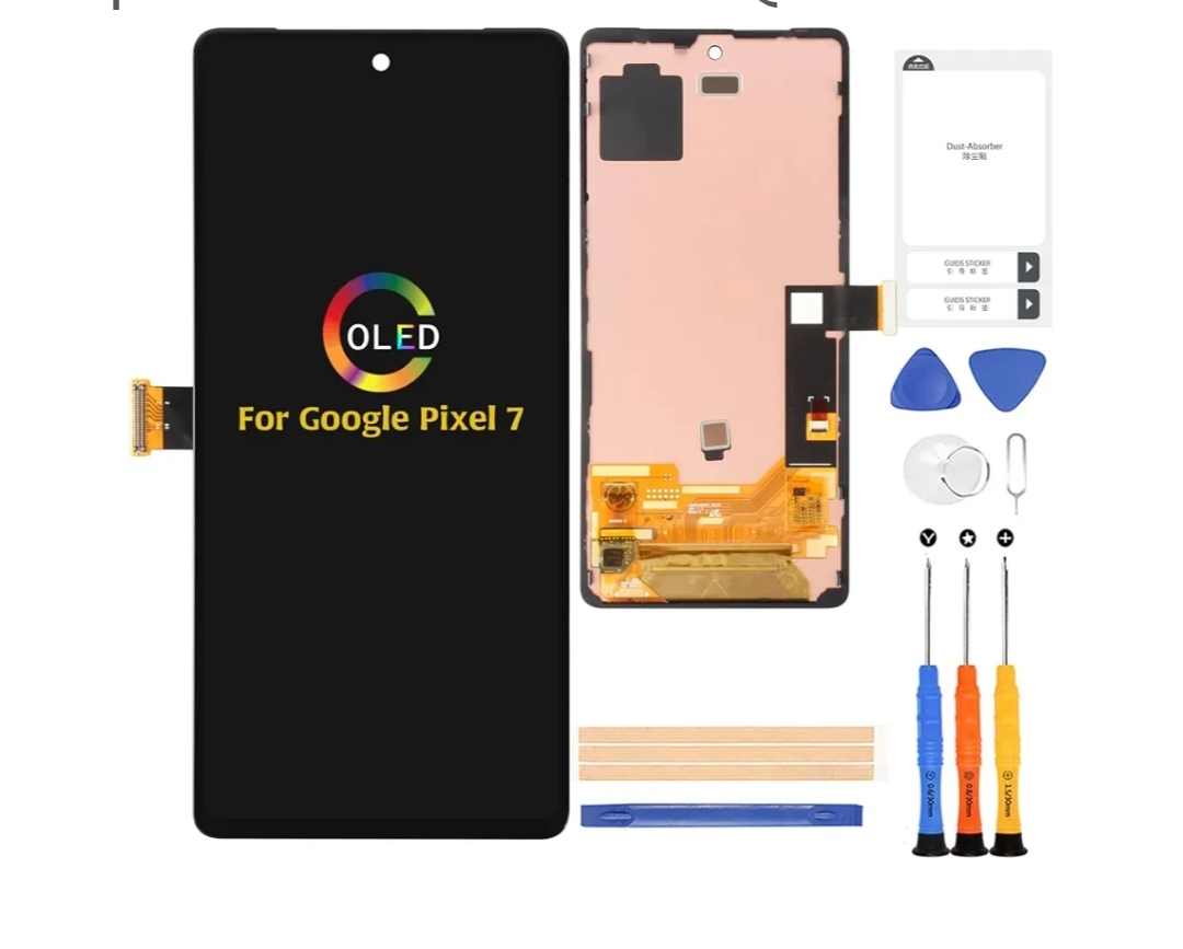 for Google Pixel 7 6.3" OLED Screen Replacement with Frame (Fingerprint Cable Transfer Required) Display Assembly with Touch Digitizer Repair Tools Kit GVU6C GQML3 GO3Z5