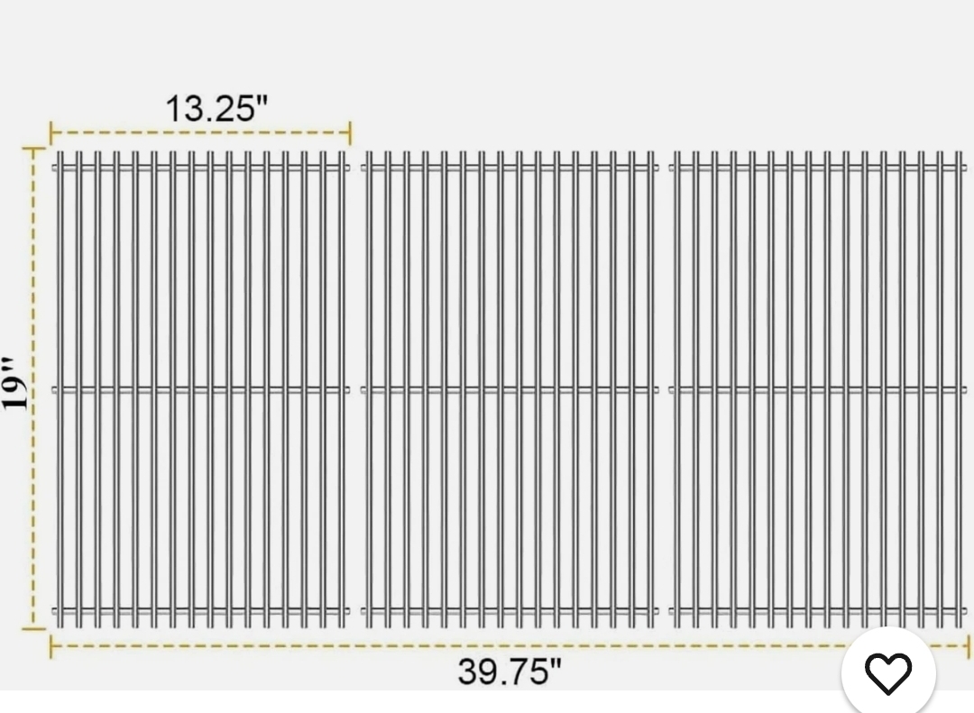 Grill Grates Parts for Weber Genesis Grill 66803, 66096, Weber Genesis II E-610, Genesis II LX E-640 S-640, CSE-315, CSS-315, 18”Stainless Steel Grids BBQ Gas Grill Replacement Parts - Image 5