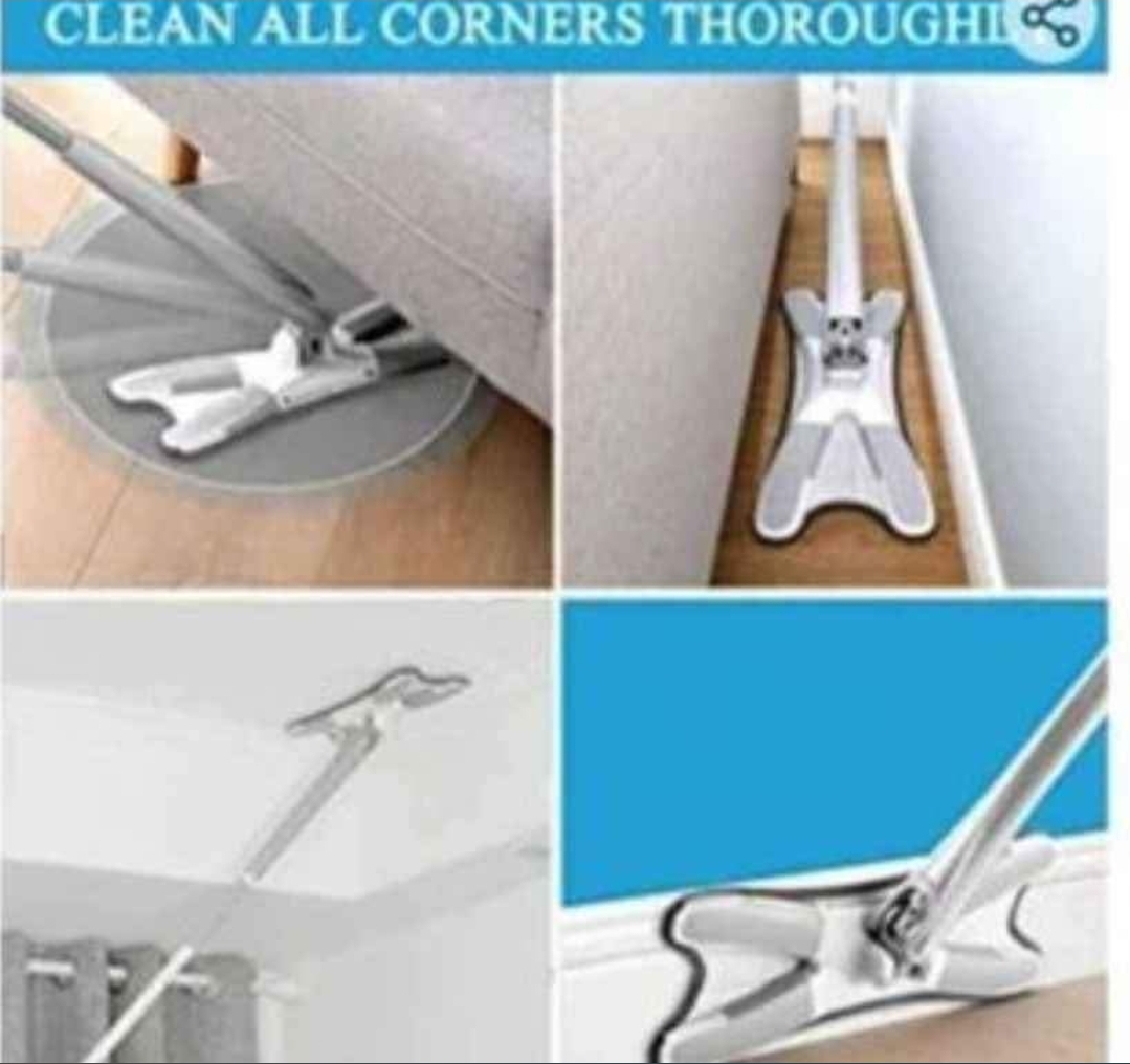 New X-type Squeeze Mop With Reusable Microfiber Pad Handfree Wash Flat Mop Rotatable - Image 12
