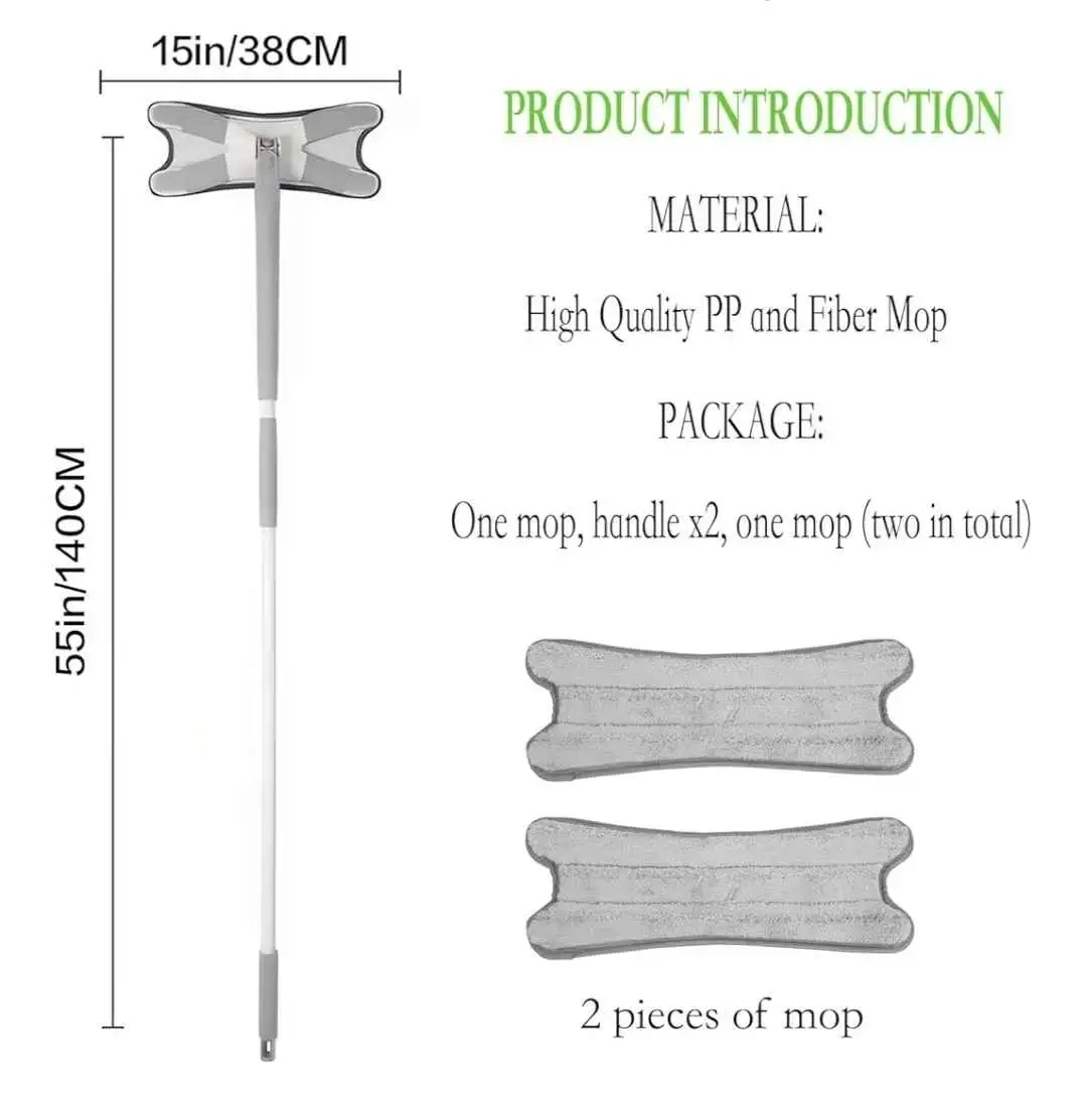 New X-type Squeeze Mop With Reusable Microfiber Pad Handfree Wash Flat Mop Rotatable - Image 2