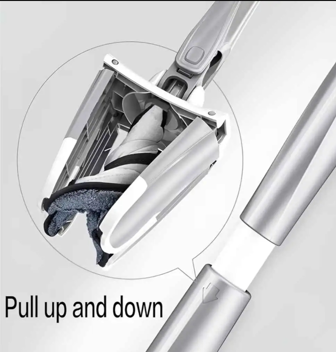 New X-type Squeeze Mop With Reusable Microfiber Pad Handfree Wash Flat Mop Rotatable - Image 3
