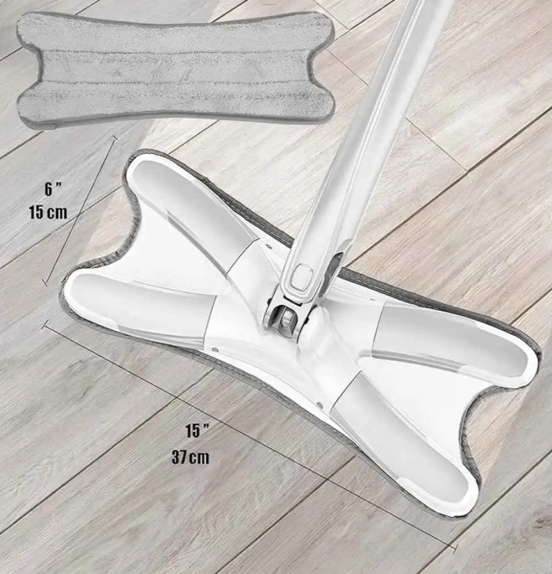 New X-type Squeeze Mop With Reusable Microfiber Pad Handfree Wash Flat Mop Rotatable - Image 4