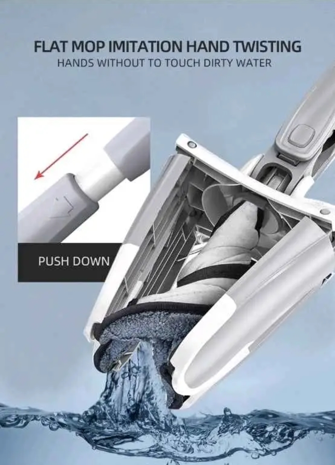 New X-type Squeeze Mop With Reusable Microfiber Pad Handfree Wash Flat Mop Rotatable - Image 10