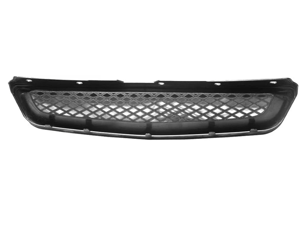 Grille Compatible With 1999-2000 Honda Civic, T-R Style ABS Plastic Black Front Bumper Grill Hood Mesh - Image 3