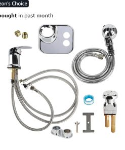 Salon Shampoo Bowl Faucet Vacuum Breaker Kit, Faucets for Shampoo Bowls with Hose and Sprayer Replacement Part, Hair Salon Faucet Sprayer Hose Set