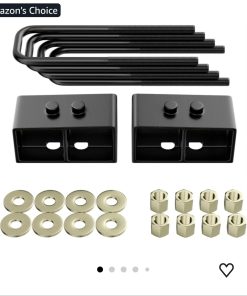 3' Rear Leveling Lift Block Kits for 2004-2020 F150 2WD/4WD Including 2-4" Rear Shock Extensions, Lift Blocks, Extra Long Square Leaf Spring Axle U Bolts