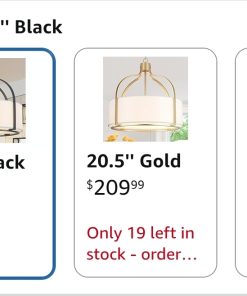 Alternative view of 20.5'' Modern Black Drum Chandelier, 5-Light Large Farmhouse Chandeliers for Dining Room Hanging Light Fixture Drum Pendant Light with White Fabric Shade for Kitchen Living Room Foyer Entryway Bedroom