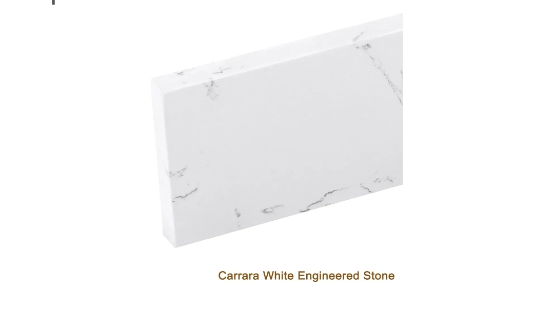 36 in. W x 4 in. H Engineered Stone Backsplash for Bathroom Vanity Sink Top in Carrara White - Image 6