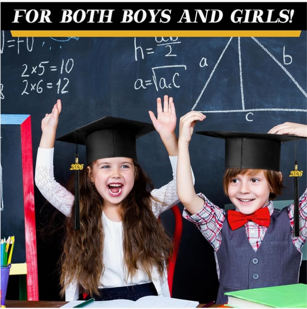 34 Child Size Preschool Grad Caps Bulk Kindergarten Graduation Cap Grad Hats with Metal Tassel for Preschool - Image 10