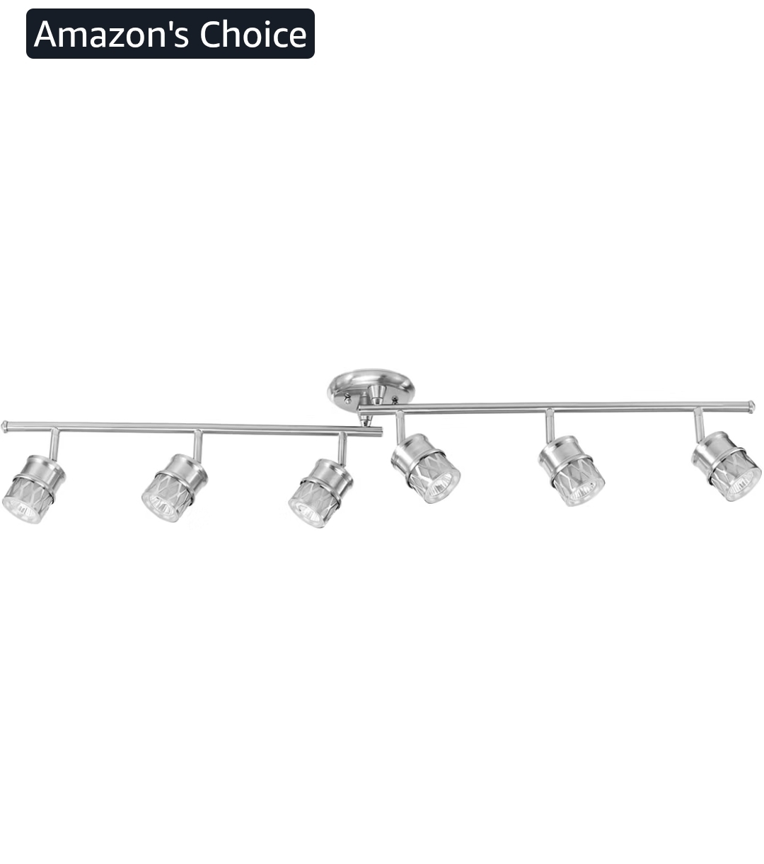 Globe Electric 59355 Kearney 6-Light Foldable Track Lighting, Brushed Nickel Finish, White Glass Shades