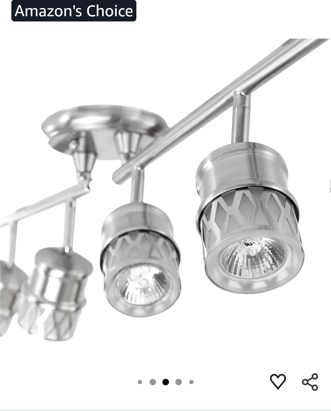 Globe Electric 59355 Kearney 6-Light Foldable Track Lighting, Brushed Nickel Finish, White Glass Shades - Image 6