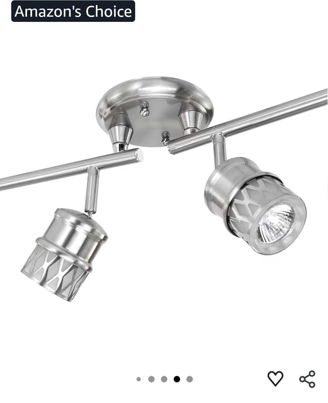 Globe Electric 59355 Kearney 6-Light Foldable Track Lighting, Brushed Nickel Finish, White Glass Shades - Image 7