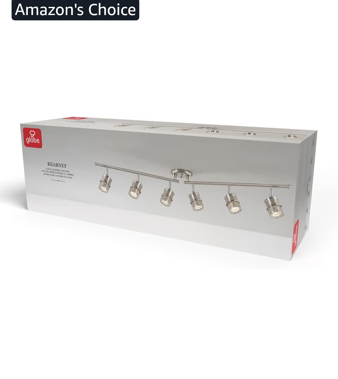 Globe Electric 59355 Kearney 6-Light Foldable Track Lighting, Brushed Nickel Finish, White Glass Shades - Image 8