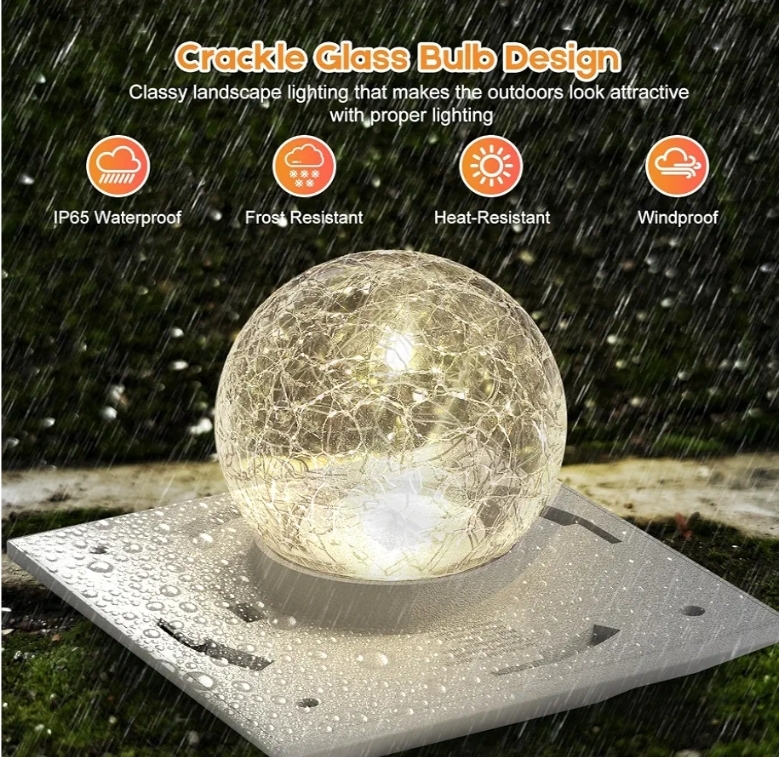 12pk Fence Post Solar Lights, Crackle Glass Solar Post Cap Lights, 20 Lumens, Warm White & RGB Automatic Cycling 2 Modes for 3.6x3.6 4x4 4.5x4.5 5x5 Vinyl Wooden Posts Decoration, White (12 Pack) - Image 5