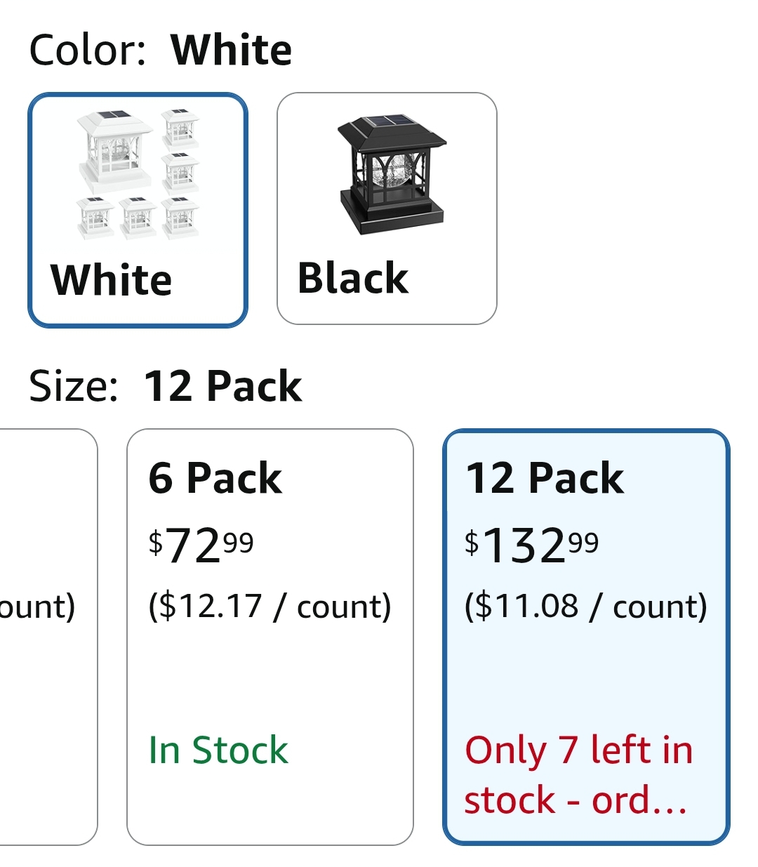 12pk Fence Post Solar Lights, Crackle Glass Solar Post Cap Lights, 20 Lumens, Warm White & RGB Automatic Cycling 2 Modes for 3.6x3.6 4x4 4.5x4.5 5x5 Vinyl Wooden Posts Decoration, White (12 Pack) - Image 3