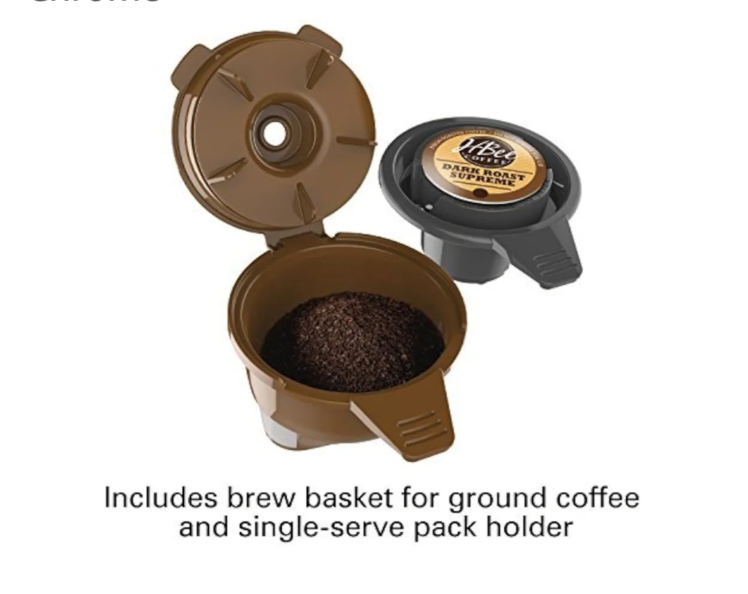 Hamilton Beach 49979 FlexBrew Single-Serve Coffee Maker, Compatible with Pod Packs and Grounds, Black and Chrome - Image 3