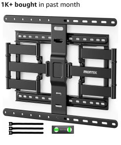 Ultra Slim TV Wall Mount for 43-90 Inch TVs | 1.1" Thin Low Profile Full Motion Bracket | Dual Swivel Articulating Arms with Tilt | Max VESA 600x400mm | Holds 132lbs | Fits 16"/18" Studs