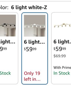 Alternative view of 6 Light Track Lighting Fixtures Ceiling, Matte White Kichen Track Lighting Fixtures with Rotatable Light Heads, Foldable Lamp Arms, Modern LED Track Lights