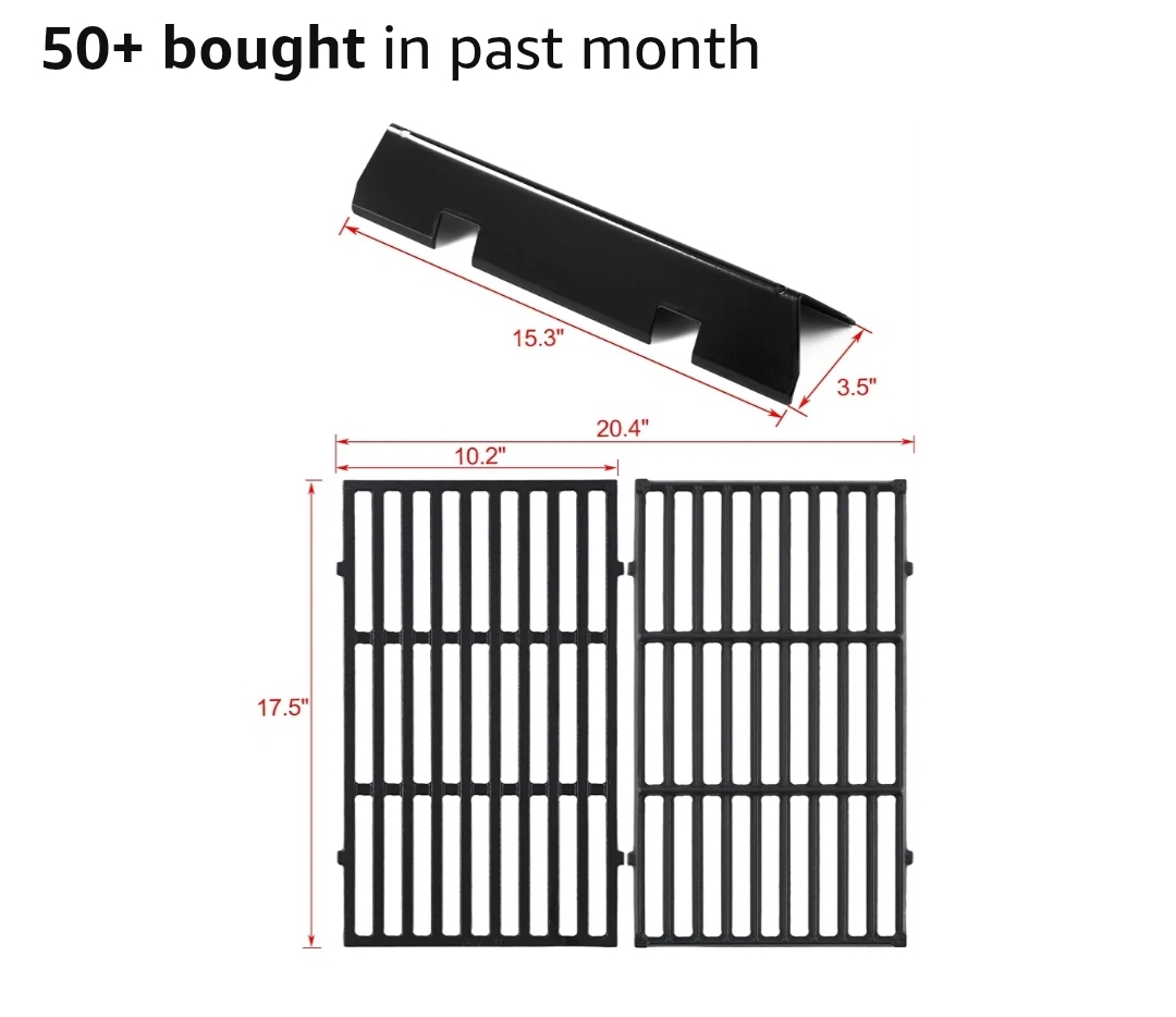 Spirit Grill Replacement Parts 7637 Grates 7635 Flavorizer Bars for Weber Spirit E-210 Grill Parts Weber Spirit I and II 200 Series E210 E220 E215 S210 S220 GS4 Parts Replacement Grates Flavor Bars - Image 4