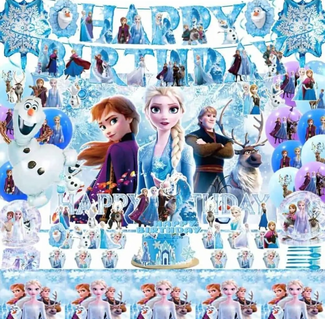 Cartoon Frozen Birthday Party Supplies Decorations