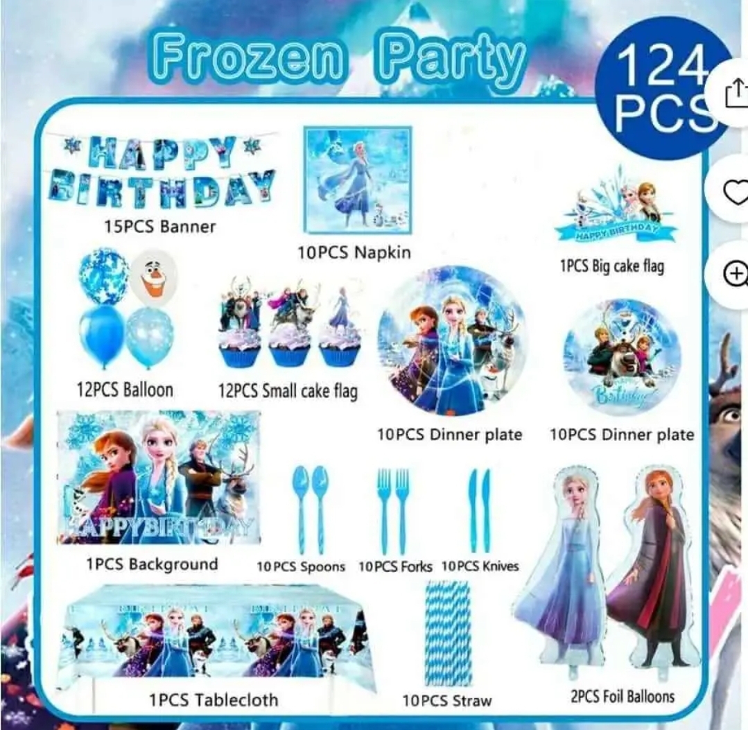 Cartoon Frozen Birthday Party Supplies Decorations - Image 8