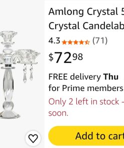 Alternative view of Amlong Crystal 5-Arm Crystal Candelabra