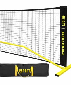 Portable Pickleball Net System, Designed for All Weather Conditions with Steady Metal Frame and Strong PE Net, Regulation Size Net with Carrying Bag