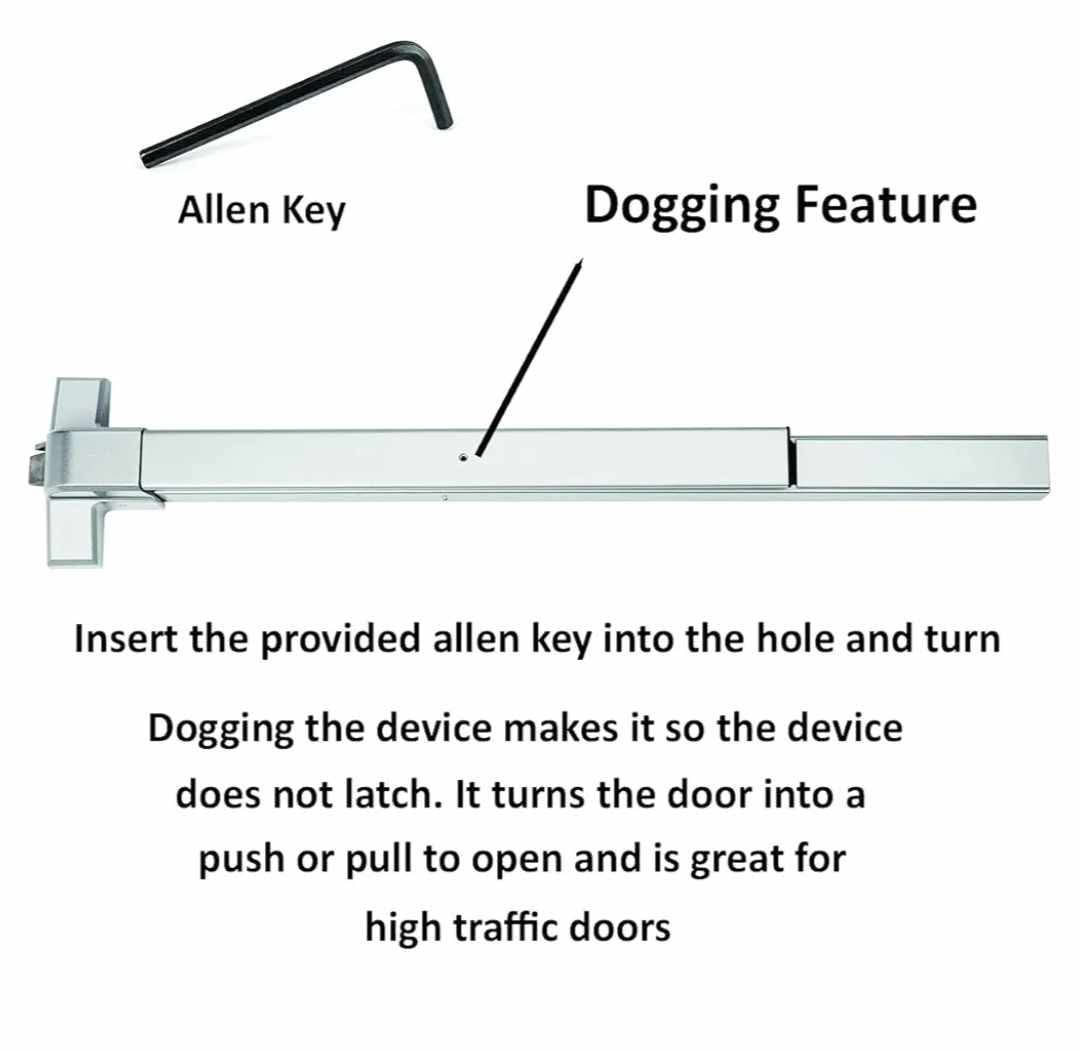 Dynasty Hardware Push Bar Panic Exit Device for Emergency Exit Doors Aluminum - Image 4