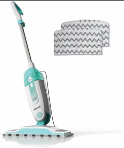 Shark S1000 Steam Mop with 2 Dirt Grip Pads, Lightweight, Safe for all Sealed Hard Floors like Tile, Hardwood, Stone, Laminate, Vinyl & More, Machine Washable, Removable Water Tank, White/Seafoam