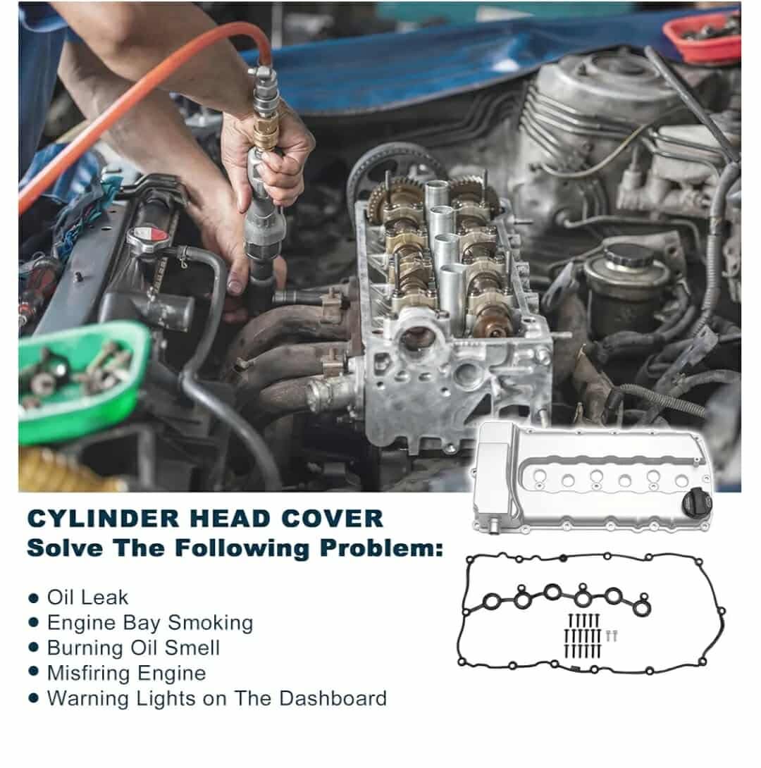 New Engine Valve Cover for Volkswagen CC 3.6L 2009-2016 No.03H103429L/03H103429B Front Rocker Cover Silver Tone W/Gasket Bolt Oil Cap PCV Valve 1 Set - Image 3